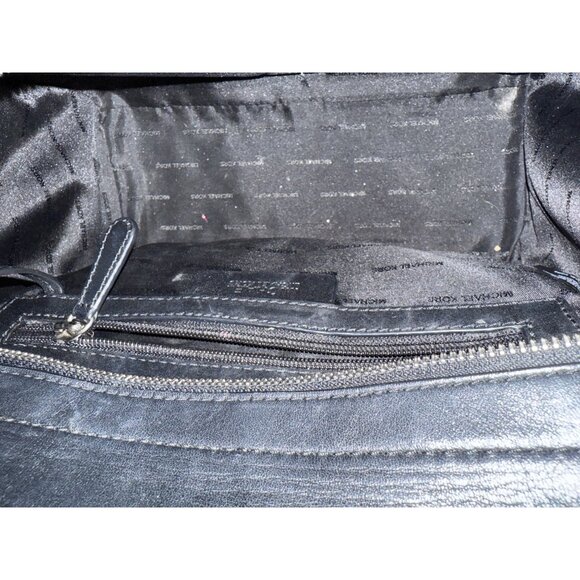 Michael Kors Diamond Grommet Selma Satchel Black Leather Handbag With Handles - Picture 11 of 12